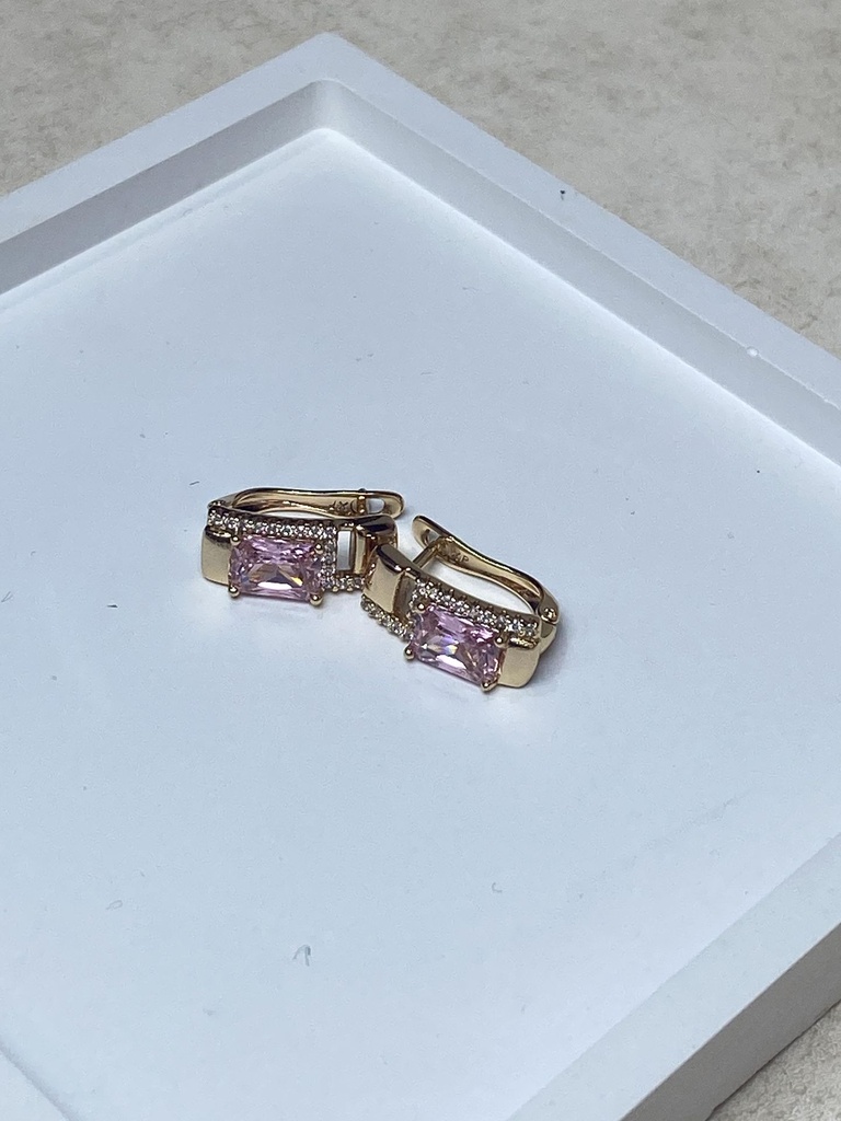 Pink Zircon Earrings