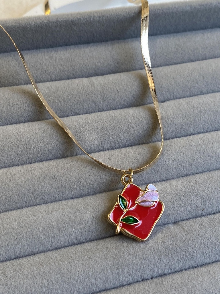 Snake Chain Pendant Tulip Flower